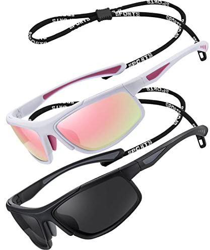 Perfectmiaoxuan Gafas de sol polarizadas deportivas hombre mujer conducción pesca senderismo Ciclismo Alpinismo Vacaciones Viajar Lanyard Gafas UV400