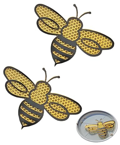 Bienentränke, Schwimmende Bieneninsel, 3D-Druck Bienenschwimmende Insel, Schwimmende Bestäuberinsel in Bienenform, Für den Außenbereich, Gartendekoration, Durstige Bestäuber (2 Stück)