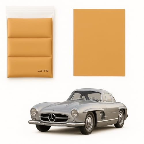 Lotas Italy - Kit 3 Panni in Pelle di Daino Naturale Professionale per Auto | Pulire e Lucidare Auto Moto Casa Vetri Specchi Senza Graffi | Panno Alto Assorbimento per Asciugare Senza Aloni | 40x30 cm