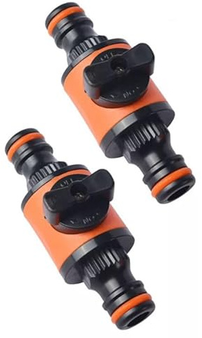 Mounteps Garden Hose In line Tap Shut Off Valve Pipe Adapter with Quick Switch Plastic