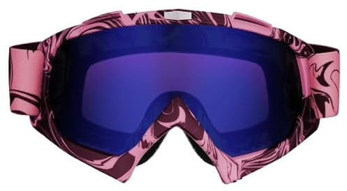 Mud Defeater Motor Kinder Brille Motocross Motorradbrille Racing Googles Quad Bike Cross Enduro Pink (Blau-Violettes Glas)
