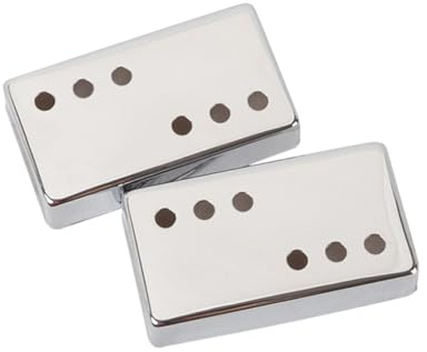 Metall Humbucker Abdeckung Gb303s 2 Stück mit 6 Löchern | Silber, für Elektrische Gitarre, Tonabnehmerkappe mit Lochbild, Zwei Stück