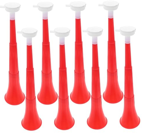 Mikinona Lot De 8 Klaxons De Football Pliables En Plastique Avec Sections RéTractables Trompettes De Stade Puissantes Pour Enfants GéNéRateur De Bruit Pour FêTe Match Et Carnaval