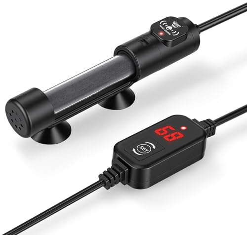 hygger 100W Submersible Aquarium Heater with Digital Temperature Controller, Mini Fish Tank Heater for 10–20 Gallon Tanks, Overheat & Out-of-Water Protection, Freshwater & Saltwater