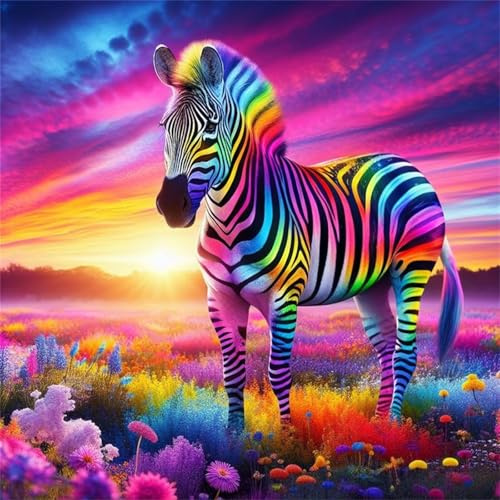 Jigsaw Puzzles 500 Pieces, Jigsaws Colorful Zebra 500 Piece jigsaw puzzles for Adults, Challenge High Difficulty Family Puzzle Game 45x45cm/18x18inch