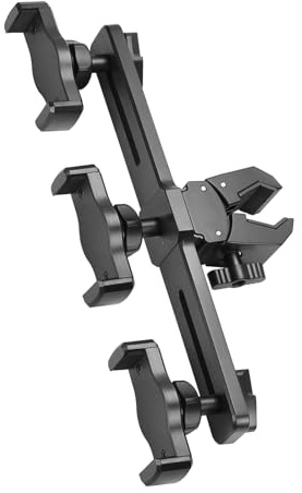 Base de trípode estable con doble soporte para teléfono para transmisión de vlog, ajuste ajustable, dispositivos de 4.5 a 7 pulgadas, soporte doble para teléfono