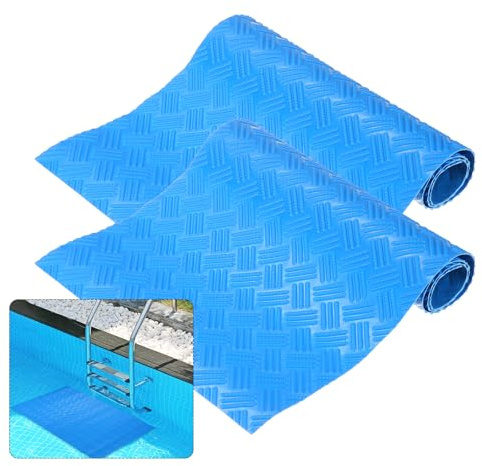 PATIKIL Swimming Pool Ladder Mat, (23 x 9) (2 Pcs), Non-Slip Protective Pool Ladder Pad Step Mat Liner Protection Pad with Wave Texture, Suit for - Above Ground Steps/Pool Stairs