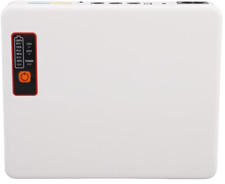 Asixxsix Mini UPS DC 20000mAh Batería de Respaldo, Fuente de Alimentación Ininterrumpida con Indicador de Encendido, hasta 10 Horas, Mini UPS para Router Módem Cámara USB Tipo C POE (Enchufe de la UE)