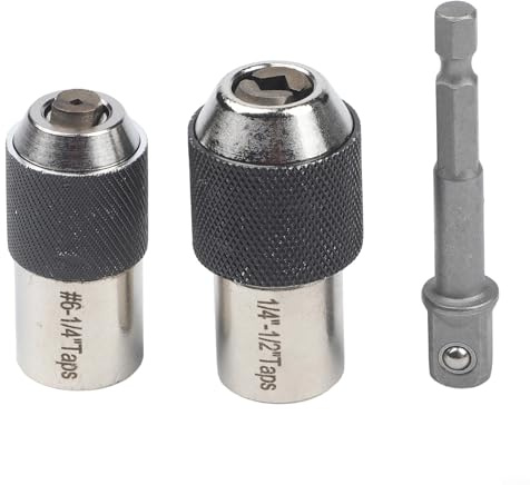 Einstellbares Gewindebohrer-Set, 3/8-Zoll-Antriebs-Ratschenschlüssel-Adapter für Handbohrmaschine, wärmebehandelter Legierungsstahl-Gewindeschneider, Werkzeugsatz