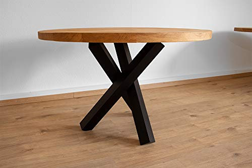 Tischgestell Stahl schwarz matt Tres 80x80 L600 für Glasplatten Tischgestell Küchentisch Esstisch Tischuntergestell X-Gestell