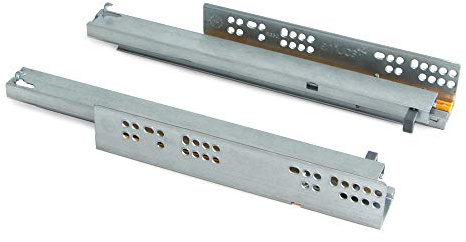 Emuca Satz versteckte Führungen für Schubladen, Rollschub, 500 mm, Vollauszug, sanftes Schließen, Verzinkt