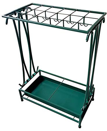 Paragüeros WXYZ Soporte Verde Hierro Forjado Paraguas, Gran Stand De Drenaje Hotel De Negocios Paraguas, 18 Hoyos 20 Ganchos, Combinación Desmontable, 44x24x60cm