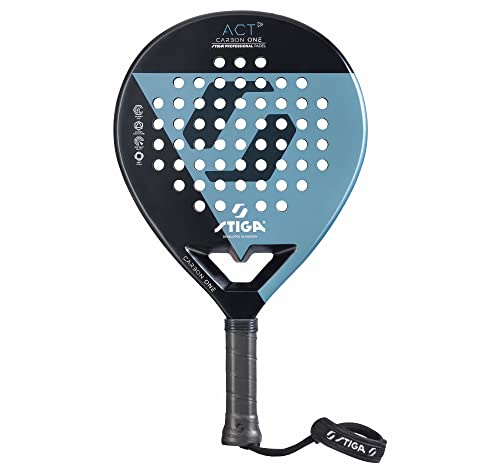STIGA Padelracket ACT, Premium Racket för Nybörjare och Medelgoda Spelare, Kolfiber Beläggning - Blå