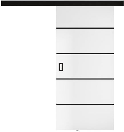 Mirjan24 Sistema Porte Scorrevoli Fulmar Plus con Chiudibili, Porte Interne, Set completo per Porte Scorrevoli con Pareti Divisori (Bianco, Modello 100)