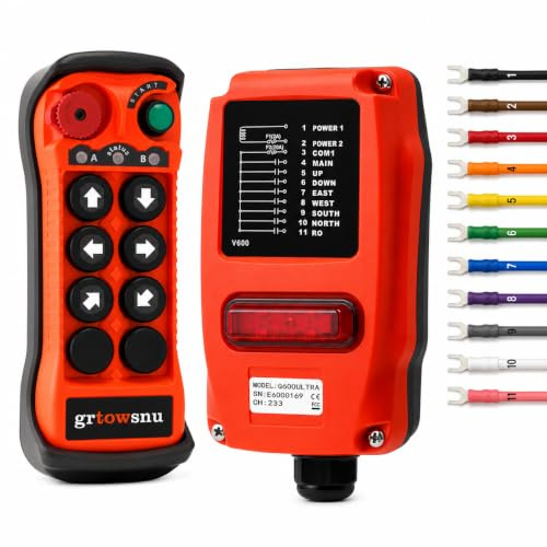 6-Button 110-460V Industrial Wireless Crane Remote Control Radio Controller Transmitter and Receiver Overhead Bridge Crane Electric Hoist