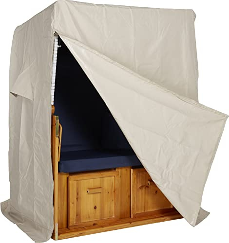 WebaVita - Strandkorb Schutzhülle | Größe S - 92cm | Wetterfeste Strandkorbhülle aus Oxford 600D Gewebe in Beige | wasserdichte Abdeckhauben für Strandkörbe mit UV-Schutz