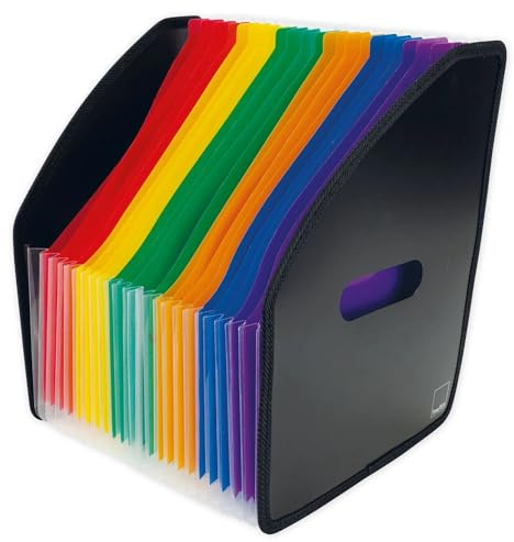 TimeTEX Stehsammler A4 - Fächerstar - 10659 - mit 23 beschriftbaren farbigen Fächern - bis 56 cm dehnbar