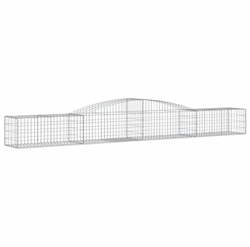 vidaXL 5x Arched Gabion Baskets Cage Mesh Wire Stone Basket Outdoor Spiral Retaining Wall Planter Garden 400x50x40/60 cm Galvanised Iron