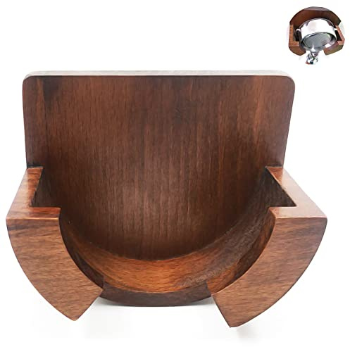 Tuzsocr Wand-Kaffeefilterhalter aus Holz, Wandhaken ohne Boden, selbstklebend, natürliches Massivholz, für die meisten Espresso-Kaffeemodelle mit 58 mm, 54 mm, 53 mm und 51 mm oder weniger