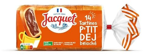 Jacquet Tartine P'Tit Dej Brioché - Pain moelleux pour un petit-déjeuner gourmand - 410g - Le Lot De 4