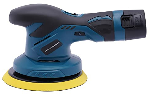 LOHISHILO Cordless Car Buffer Polisher 6 Inch Portable Polishing Waxer Machine Kit for Car Detailing, Homes, Car Stores, Repair Shops, Polishing, Waxing Cars, Boats(Copper 1* Batteries)