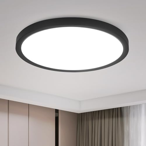 muyuua Deckenlampe Flach Deckenleuchte LED - Schlafzimmerlampe Ø22cm | Badezimmerlampe Rund 15W Schlafzimmer Bad Deckenbeleuchtung Flurlampe Warmweiß Badlampe IP44 Küchenlampe Badezimmer Küche