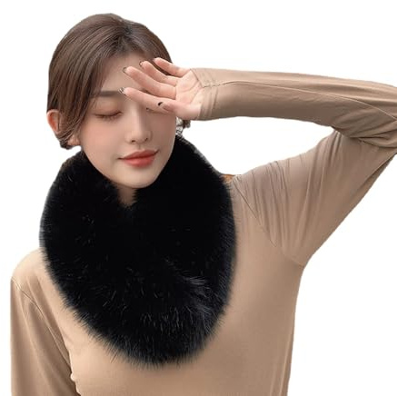 LYAART Bufanda de Piel sintética para Mujer, Abrigo Suave para el Cuello para el Invierno, Mantiene el Calor, Bufandas de Cuello sólido y Gruesas y cálidas