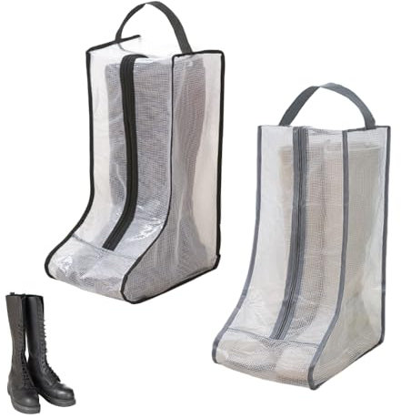 Vasemele 2 Stück Schuhtasche Reise Hohe Stiefel-Aufbewahrungstasche Stiefel-Aufbewahrungstasche Wasserfeste Staubdicht Schuhbeutel Gummistiefel Tasche Bootstasche Schuhsack Transparent Organizer