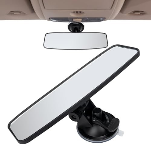 Rear View Mirror for Driving Test, Suction Cup Rearview Mirror, Wide Angle Adjustable Driving Instructor Mirror, For Instructor Examiner Passenger Learner Driver and Driving Test (240 x 65mm)