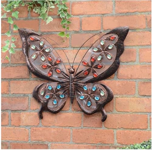 Homme Concept – Butterfly Solar Powered Outdoor Garden Metal Wall Art, Solar Garden Ornaments, Solar lights Outdoor, Garden Decoration Pathway Lights.