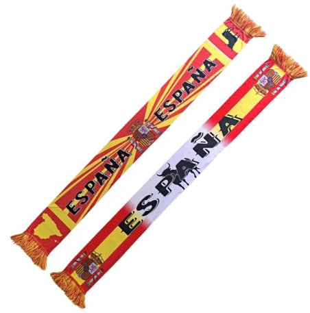 Wallitschek SPANIEN Polyesterschal, Espana, Spain, Europa, Fussball, Fanschal, Seidenschal, hochwertiger Premiumstoff, kräftige und klare Farben, gedruckt