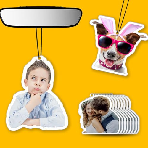 Personalisierter Auto-Lufterfrischer, kundenspezifischer doppelseitiger Bild-Lufterfrischer für Auto, Zimmer, Kleiderschrank, hängende Dekoration (eine Größe, unregelmäßig)