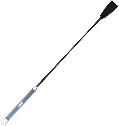 LVUNZJCA Frustino per cavallo con manico in silicone, frusta corta per equitazione, per allenamento all'aperto (noir)