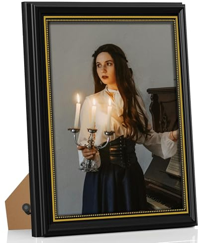 Tinkeps Vintage Bilderrahmen Schwarz A4 (21x29,7), aus Polystyrol mit gehärtetem Glas, Der A4-Bilderrahmen ist perfekt für Fotos, Bilder und Poster