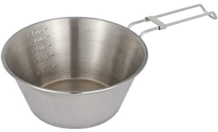 YARNOW Cuenco Inoxidable Portátil Con Asa Plegable Accesorio Exterior Seguro y Duradero