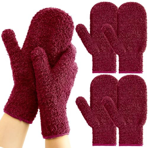 Teenyyou 2 Pairs Pool and Spa Cleaning Mitt Spa Scrubbing Mitt Pool Cleaning Gloves Pool Cleaning Mitt for Swimming Pool Hot Tub Scrubbing Care (Red)