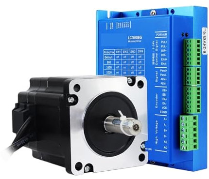 S2IZ5O Nema34 3Nm Closed Loop Stepper Motor LC86H260 with Closed Loop Stepper Driver LCDA86G 6A AC/DC Power 14mm Shaft with Key