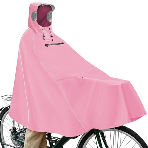Andake Hooded Rain Poncho for Adults Waterproof Lightweight Raincoat for Men & Women Reusable Rain Ponchos for Cycling