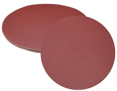 uxcell 10pcs 12-Inch Sanding Discs, 100 Grits Aluminum Oxide Hook and Loop Stick Back Sandpapers, No-Hole Round Wet/Dry Sander Papers, Sand Auto Car Paint, Wood, Metal