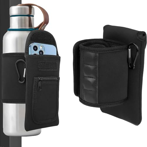 lrgnixs Magnetic Gym Bag,Water Bottle Carrier with Phone Compartments for Travel Work Sports,Magnetic Gym Bag Water Bottle for Mobile Phone Keys,Gym Accessories Organizer (Black)