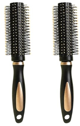 2 Pcs Round Hair Curling Brush, Professional Styling Tool for Men, Women, Kids - All Hair Types