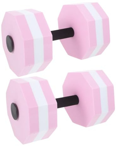 GLEAVI Juego de 2 Mancuernas Flotantes para Aeróbic Acuático Pesas Ligeras Pequeñas de EVA Color Rosa y Blanco Equipo Adecuado para Entrenamiento Piscina y Ejercicios Impacto
