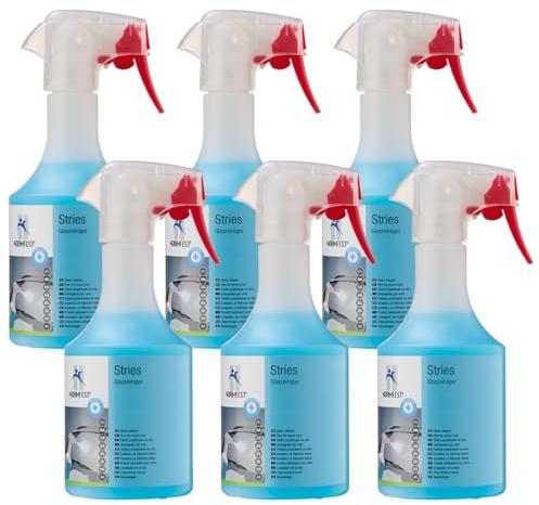 Normfest Stries Protect – silikon- & ammoniakfreier Glasreiniger für streifenfreie Sauberkeit, schonend für Glas, Spiegel, Kunststoff & Polycarbonat, ideal für Fahrzeuge, Haushalt, Caravan 6x 500 ml