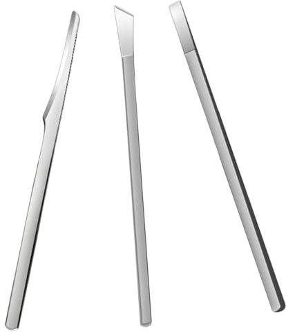 Mikinona Cuchillos de Pedicura Profesionales de Acero Inoxidable 16 Cm, Kit de 3 Piezas para Cortar Uñas Encarnadas y Eliminar Piel Muerta, Herramienta para Cuidado de Pies y Cutículas,