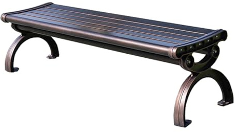 YUNHEST Rückenlehnenlose Gartenbank, Wartestuhl for den Außenbereich, Ruhestuhl, Hocker aus Aluminiumguss for Einkaufszentren und Terrassen, 59,06 Zoll Dreisitzer