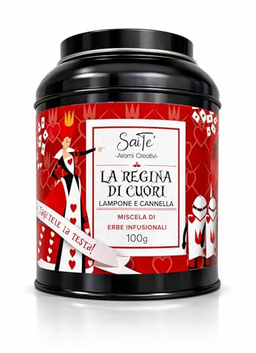SaiTè Tisane sfuse La Regina di Cuori 100gr, Tisana con mela, cannella, arancio e frutti rossi, gusto avvolgente e delicato, Tisane regalo - Made in Italy
