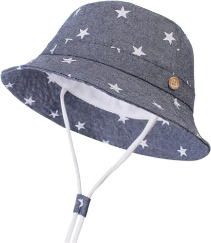 DRESHOW Unisexo Bebé Niña Niño Sombrero de Sol Verano Algodón Ajustable Pescador Gorra Protección de Sol Anti UV Para Exteriores/Natación/Playa/Piscina UPF 50+