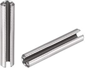 sourcing map Slotted Spring Pin - M2 x 8mm 304 Stainless Steel Split Spring Roll Dowel Pins Plain Finish 50Pcs