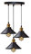 DELIPOP 3 Luci Lampade a sospensione Industriale, Vintage Metallo Lampadario in Stile Edison Attacco E27 Plafoniera da Soffitto per Cucina Caffè Bar, 22cm, Nero