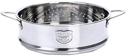 Yardwe Stainless Steel Steamer Insert - 16cm Food Steamer Basket for Vegetables, Dim Sum, Dumplings, Buns, Chicken, Fish, Meat